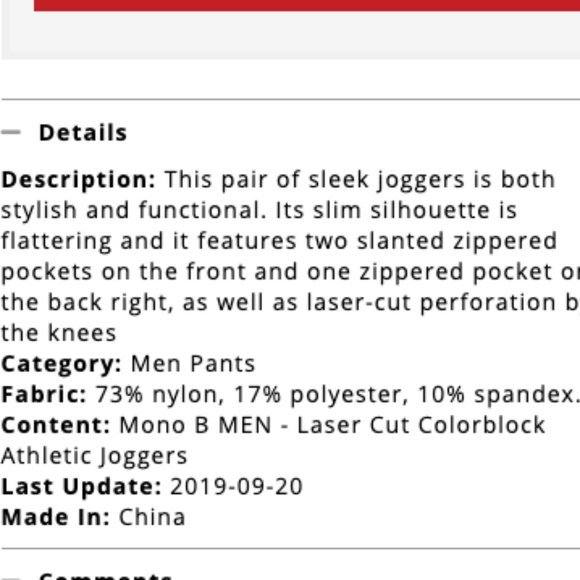 MONO B Men's Joggers 2/$50 - Picture 15 of 16